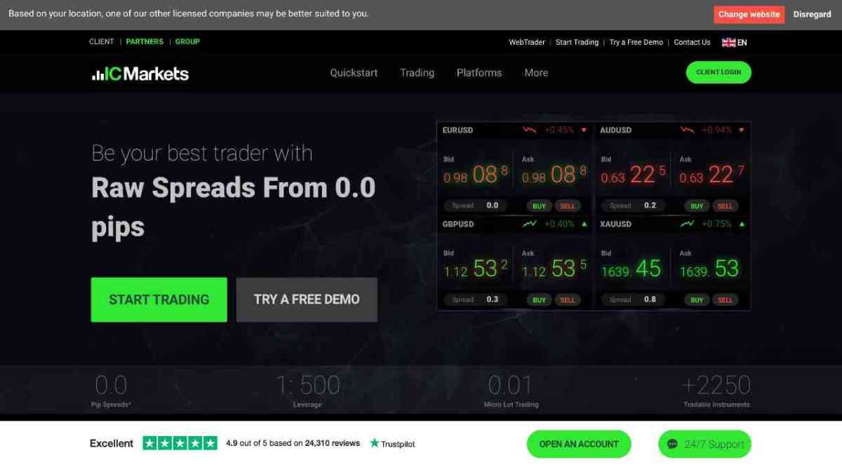 IC Markets app forex broker stock trading platform