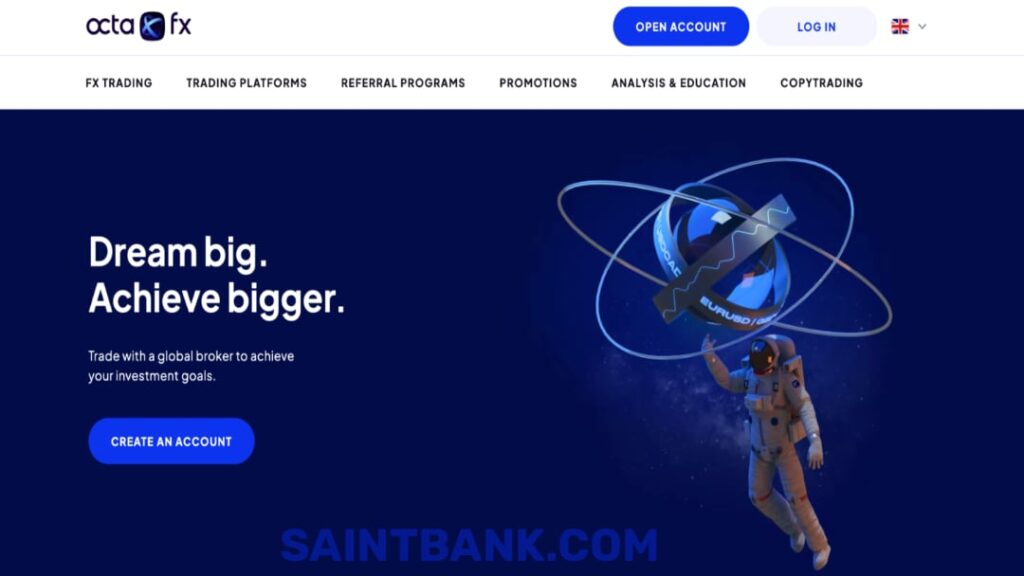 OctaFX broker banner overview saintbank